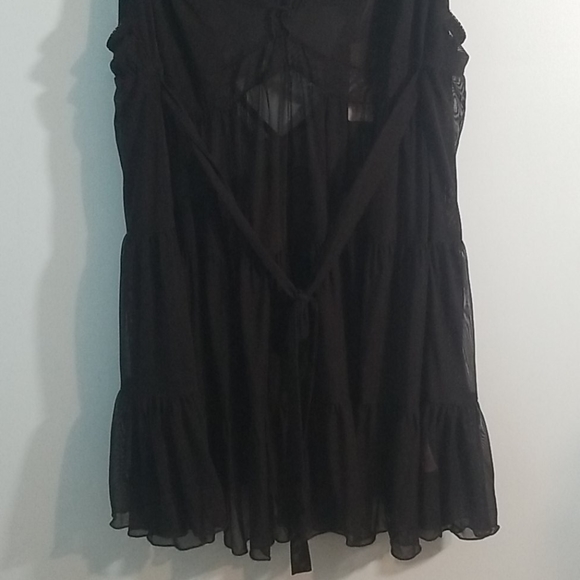 La vie en rose black ruffled babydoll top XL NWT - Picture 4 of 12